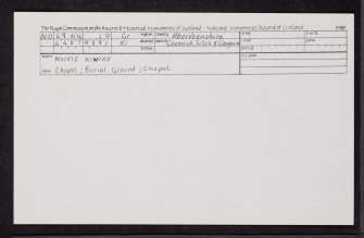 Meikle Kinord, NO49NW 19, Ordnance Survey index card, Recto