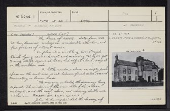 Airdrie House, NO50NE 1, Ordnance Survey index card, page number 1, Recto