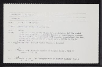 Caiplie, 'The Coves', NO50NE 6, Ordnance Survey index card, Recto