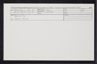 Balhouffie, NO50NE 9, Ordnance Survey index card, Recto