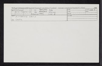 Pittarthie Castle, NO50NW 1, Ordnance Survey index card, Recto