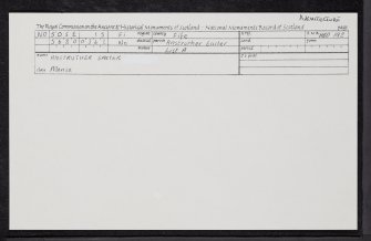 Anstruther Easter, Backdykes, Melville Manse, NO50SE 15, Ordnance Survey index card, Recto