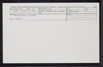 Anstruther Wester, NO50SE 20, Ordnance Survey index card, Recto