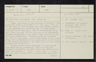 Ardross, NO50SW 13, Ordnance Survey index card, page number 1, Recto