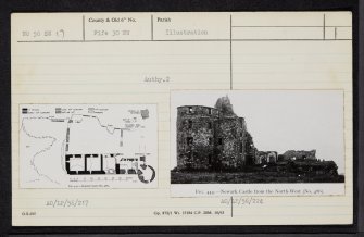 Newark Castle, NO50SW 17, Ordnance Survey index card, Recto