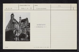 St Andrews, 4 South Street, Queen Mary's House, St Leonards School Library, NO51NW 12, Ordnance Survey index card, Recto