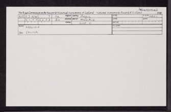 Monikie, Kirkton Of Monikie, Parish Church And Burial-Ground, NO53NW 7, Ordnance Survey index card, Recto