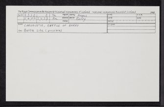 Carnoustie, Battle Of Barry, NO53SE 2, Ordnance Survey index card, Recto