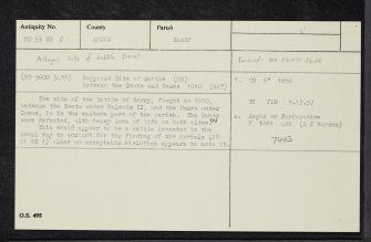 Carnoustie, Battle Of Barry, NO53SE 2, Ordnance Survey index card, Recto