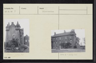 Gardyne Castle, NO54NE 7, Ordnance Survey index card, Recto