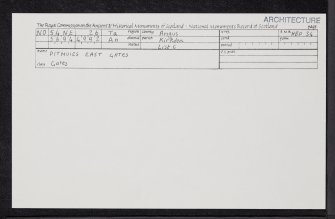 Pitmuies House, NO54NE 26, Ordnance Survey index card, Recto
