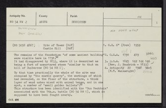 Dunnichen, NO54NW 2, Ordnance Survey index card, page number 1, Recto
