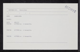 Dunnichen, NO54NW 3, Ordnance Survey index card, Recto