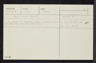 Arbirlot, NO54SE 3, Ordnance Survey index card, Recto