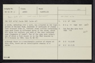 Skichen Farm, NO54SW 12, Ordnance Survey index card, Recto