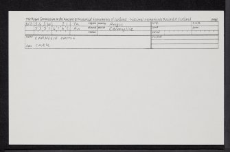 Carnegie Castle, NO54SW 21, Ordnance Survey index card, Recto