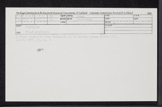 Kirkbuddo, NO54SW 33, Ordnance Survey index card, Recto