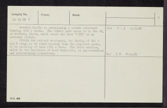 Brechin Castle, NO55NE 5, Ordnance Survey index card, page number 2, Verso