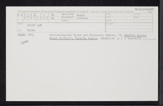 Court Law, NO55NE 11, Ordnance Survey index card, Recto