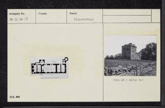 Melgund Castle, NO55NW 19, Ordnance Survey index card, Recto