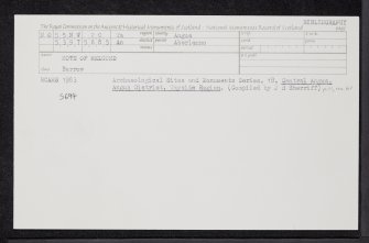 Mote Of Melgund, NO55NW 20, Ordnance Survey index card, Recto