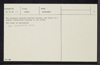 Flemington Castle, NO55NW 30, Ordnance Survey index card, page number 2, Verso
