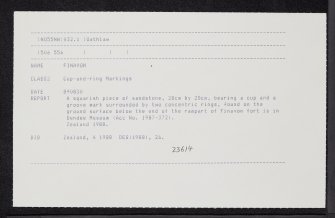 Finavon, NO55NW 32.1, Ordnance Survey index card, Recto