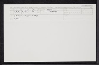 Pitmuies, West Gates, NO55SE 22, Ordnance Survey index card, Recto