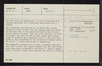 Rescobie, NO55SW 6, Ordnance Survey index card, Recto