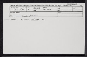 Baldardo, NO55SW 40, Ordnance Survey index card, Recto