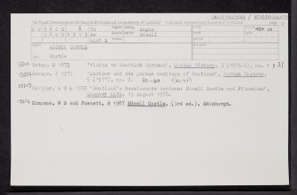 Edzell Castle, NO56NE 8, Ordnance Survey index card, page number 2, Recto