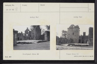 Edzell Castle, NO56NE 8, Ordnance Survey index card, page number 2, Verso