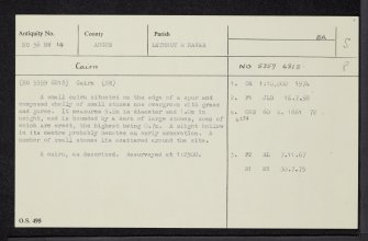 Bridgend Of Lethnot, NO56NW 14, Ordnance Survey index card, Recto