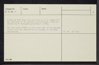 Balnamoon House, NO56SE 3, Ordnance Survey index card, page number 2, Verso