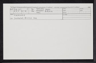 Findowrie, NO56SE 7, Ordnance Survey index card, Recto