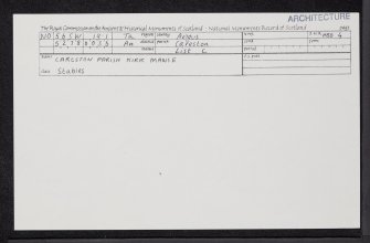 Careston Parish Kirk, Manse, Stables, NO56SW 19.1, Ordnance Survey index card, Recto