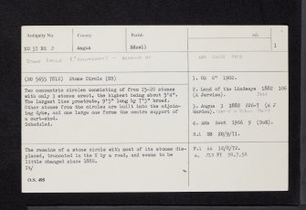 Colmeallie, NO57NE 3, Ordnance Survey index card, page number 1, Recto
