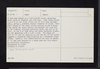 Colmeallie, NO57NE 3, Ordnance Survey index card, page number 2, Verso