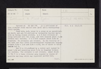 Burn Of Holmhead, NO57NE 4, Ordnance Survey index card, page number 1, Recto