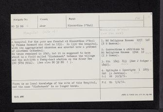 Kincardine O'Neil, NO59NE 6, Ordnance Survey index card, Recto