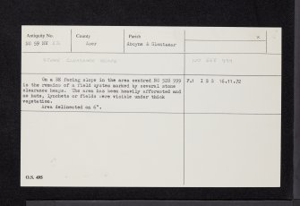 Aboyne Castle, NO59NW 22, Ordnance Survey index card, Recto