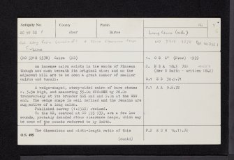 Finzean, NO59SE 1, Ordnance Survey index card, page number 1, Recto