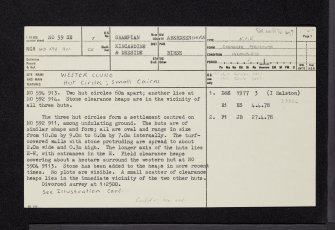 Wester Clune, NO59SE 7, Ordnance Survey index card, page number 1, Recto
