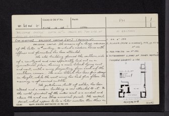 Balcomie Castle, NO60NW 4, Ordnance Survey index card, page number 1, Recto
