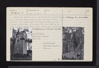Balcomie Castle, NO60NW 4, Ordnance Survey index card, page number 5, Recto