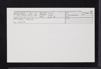 Crail Castle, NO60NW 19, Ordnance Survey index card, Recto