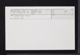 Wormiston House, NO60NW 23, Ordnance Survey index card, Recto