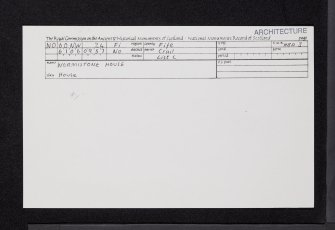 Wormiston House, NO60NW 24, Ordnance Survey index card, Recto