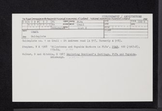 Crail, Guideplate, NO60NW 43, Ordnance Survey index card, Recto