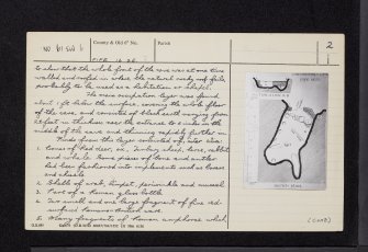 Constantine's Cave, Fife Ness, NO61SW 6, Ordnance Survey index card, page number 2, Verso